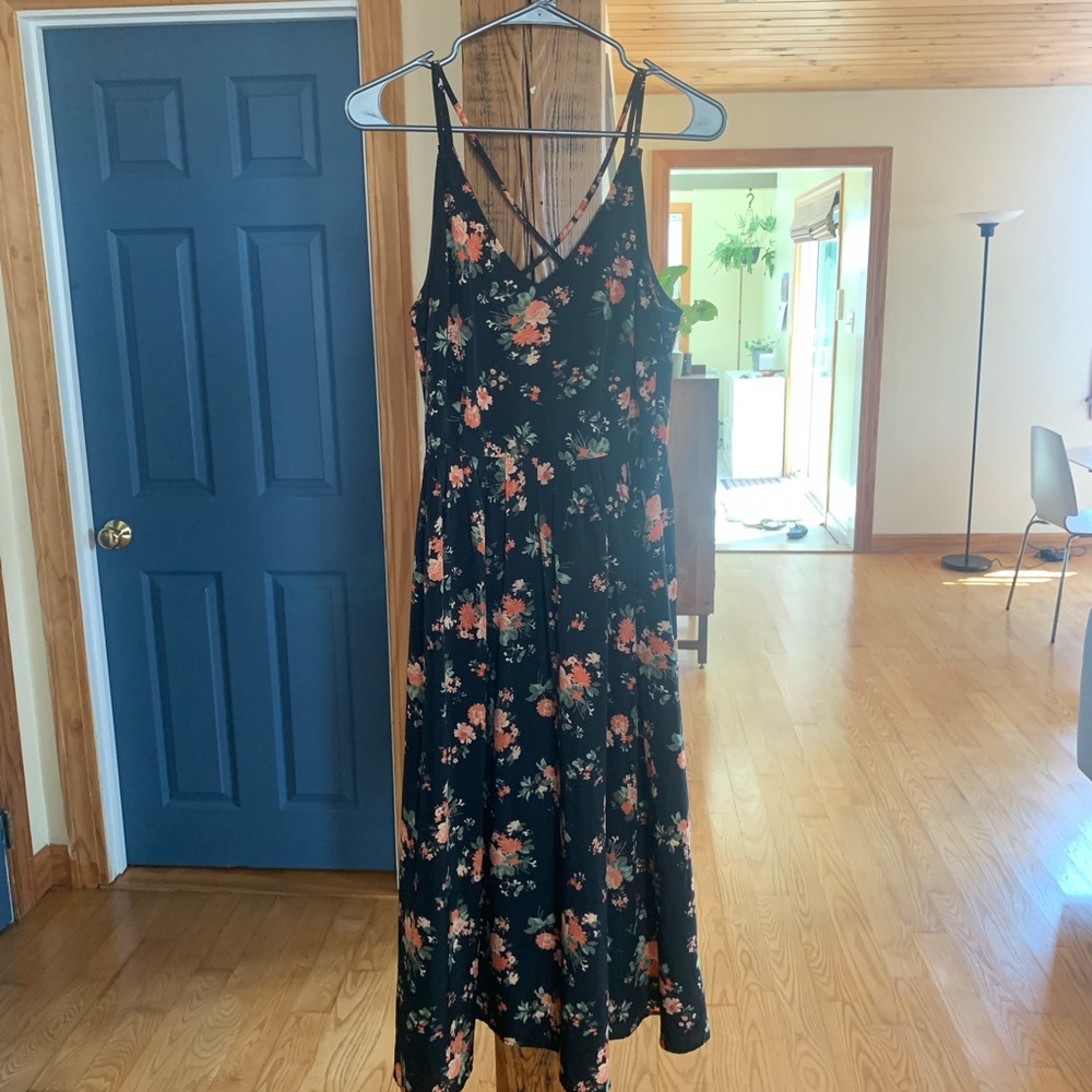 Jack black with floral midi dress!